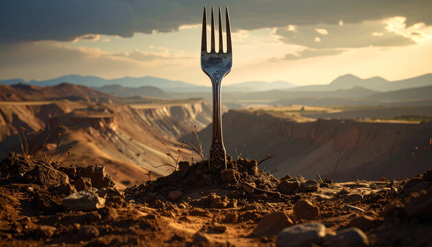 Giant fork in a canyon