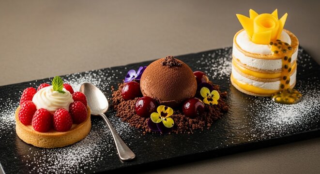 Gourmet dessert plate