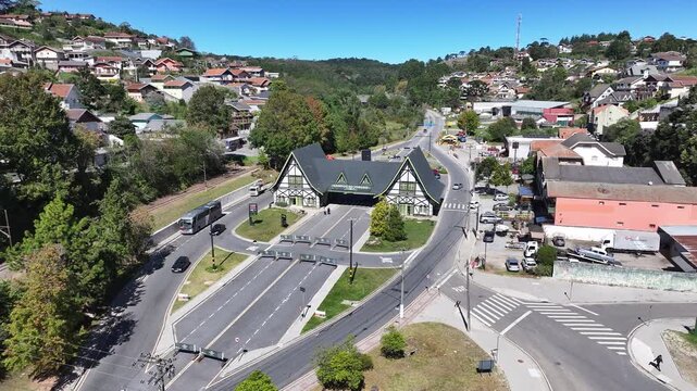 Campos Do Jordao Skyline In Sao Paulo Brazil. Mantiqueira Mountain Range. Winter  Destination. Brazilian Switzerland. Campos Do Jordao Skyline In Campos Do Jordao In Sao Paulo Brazil. Travel Vacation.