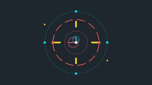 dark green background and 2d CW and CCW moving centre target animation