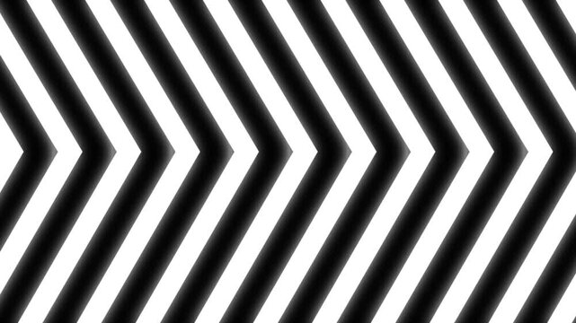 Seamless moving background. background animation with a pattern of lines moving sideways and forming arrows or triangles consisting of violet or red and black.