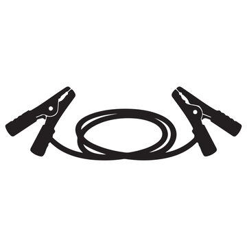 Jumper cables with alligator clamps for vehicle jump-starting