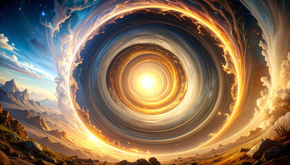 Abstract celestial portal design