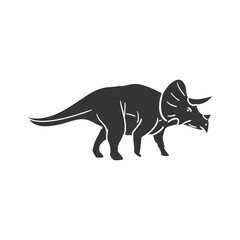 Hand drawn triceratops horned dinosaur prehistoric herbivore reptile doodle icon vector © josepperianes