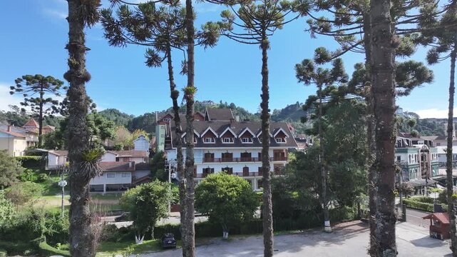 Campos Do Jordao Skyline In Sao Paulo Brazil. Mantiqueira Mountain Range. Winter  Destination. Brazilian Switzerland. Campos Do Jordao Skyline In Campos Do Jordao In Sao Paulo Brazil. Travel Vacation.