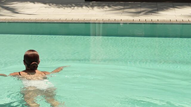 woman in pool