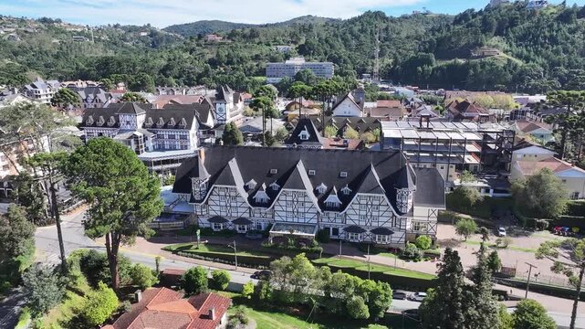 Campos Do Jordao Skyline In Sao Paulo Brazil. Mantiqueira Mountain Range. Winter  Destination. Brazilian Switzerland. Campos Do Jordao Skyline In Campos Do Jordao In Sao Paulo Brazil. Travel Vacation.