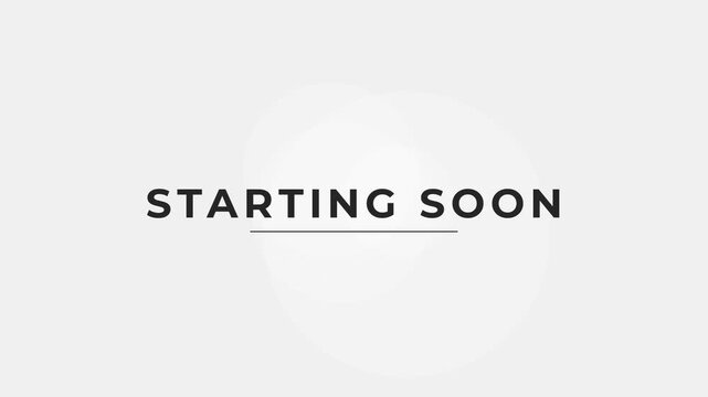 Starting soon streaming overlay with elegant minimalist white background and soft circle animation for professional live stream intro