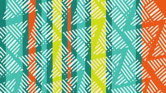 Vibrant background pattern with colorful stripes and shapes