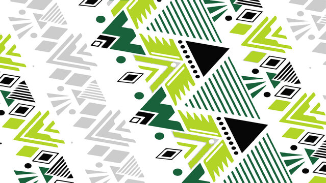 Vibrant green and black geometric background pattern