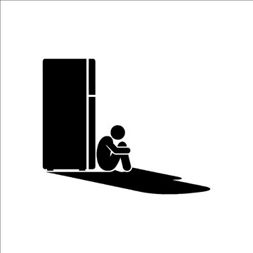 Sad person sitting alone in darkness.