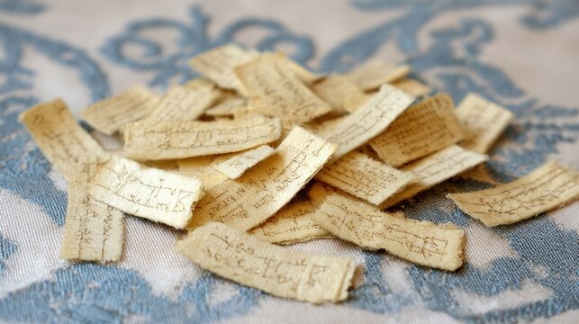 Pile of Faded, Expired Food Coupons Scattered on a Textured Surface, Representing Lost Savings and Past Offers.