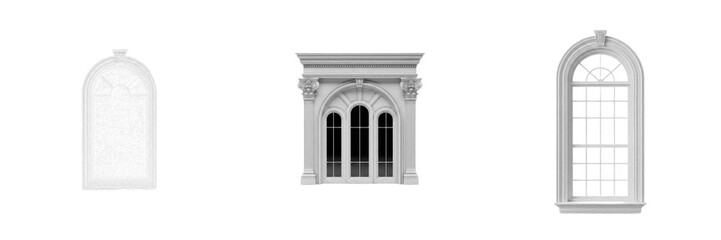 Fototapeta premium Ancient Roman Greek architecture stone arch columns isolated PNG.