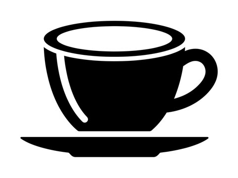 Black coffee cup icon on white background vector illustration suitable for design