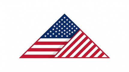 Fototapeta premium Geometric American Flag Triangle Shape Representing United States Symbolism