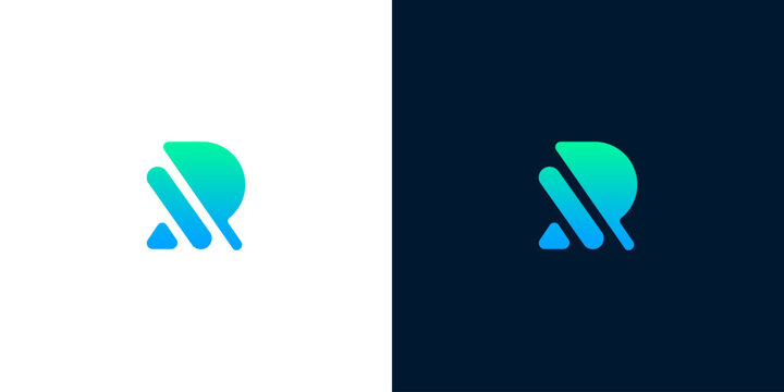 Modern abstract R letter logo design with vibrant gradient, perfect for tech or creative brands