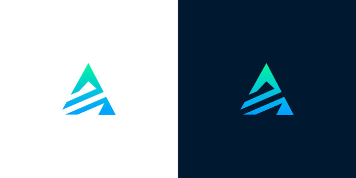Modern and elegant letter A logo with a vibrant gradient, embodying innovation and digital sophistication for contemporary brands and technological ventures