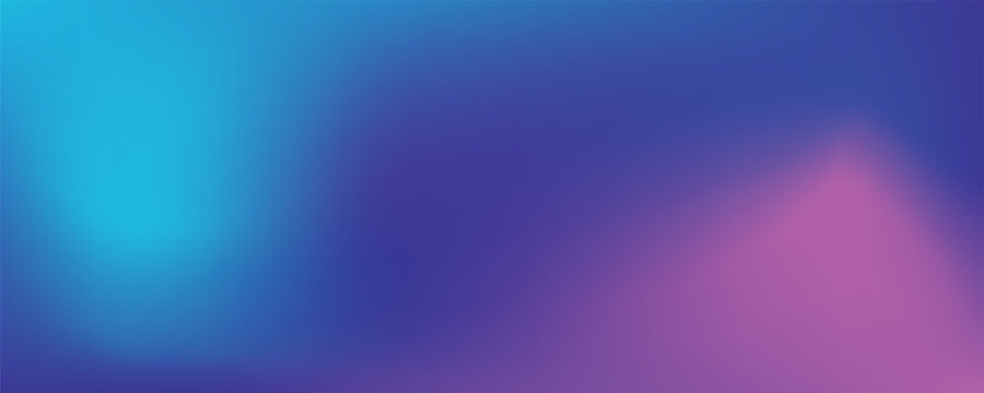 Ungu, Merah Muda, Pirus, Biru Gradien Latar Belakang Vektor Mengkilap. Fluorescent Gradien Overlay Getaran Sampul Tidak Fokus. Banner Gradien Panjang Horizontal Lebar. 