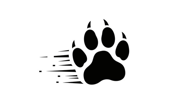 Fast Moving Animal Paw Print Icon Silhouette