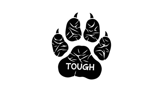 Tough Wolf Paw Print Logo Design