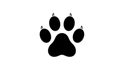 Black Animal Paw Print Icon with Claws © ISLAH