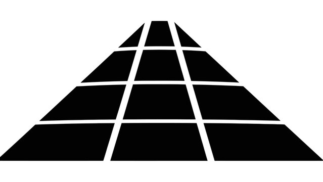 Abstract Geometric Pyramid Shape with Perspective Grid Lines