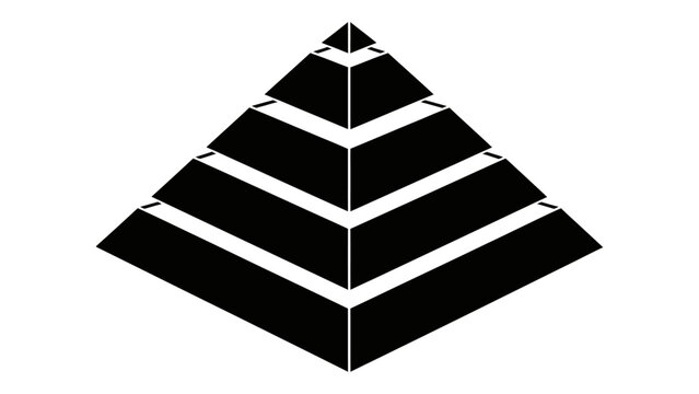 Black and White Segmented Pyramid Infographic Icon