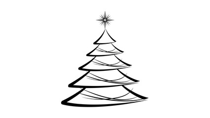 Obraz premium Minimalist Christmas Tree Vector Illustration with Star
