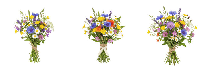 Obraz premium Colorful fresh flower bouquet arrangement vase isolated transparent background elegant florist gift png
