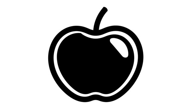 Simple Apple Fruit Icon Vector Illustration
