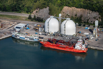 Fototapeta premium Aerial view Port of Quebec city