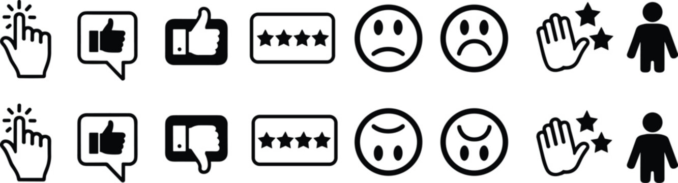 Customer Feedback Icons Set rating review