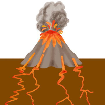 Active Volcano Erupting Lava Flow