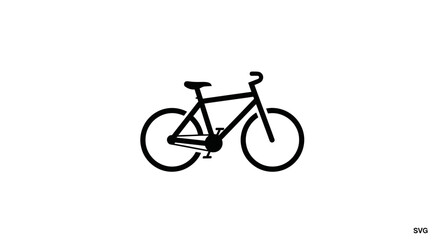Fototapeta premium Simple Bicycle Icon Vector Graphic Black Silhouette on White Background