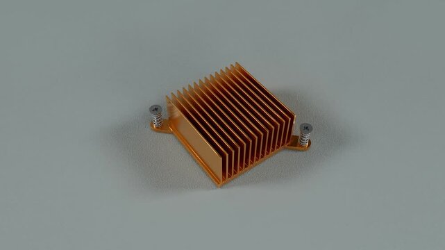Copper Colored CPU Heatsink With Spring Mounted Screws