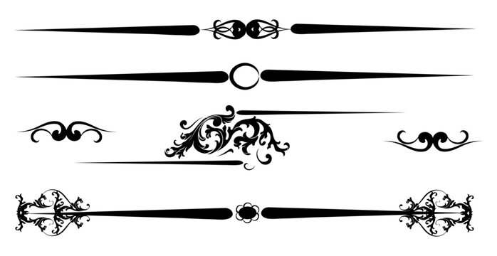 decorative divider border vectors with ornate floral geometric line separators collection
