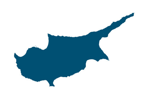 silhouette map of cyprus