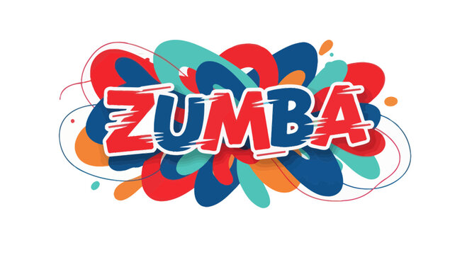 Zumba Dance Fitness Art - Energetic Abstract Shapes and Text