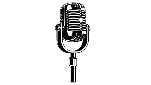 Retro Vintage Style Microphone Illustration