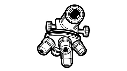 Microscope Objective Lenses Turret Illustration © kiki__