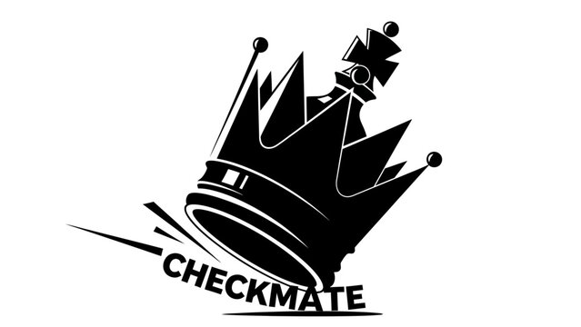 Checkmate Chess King Crown Graphic Design