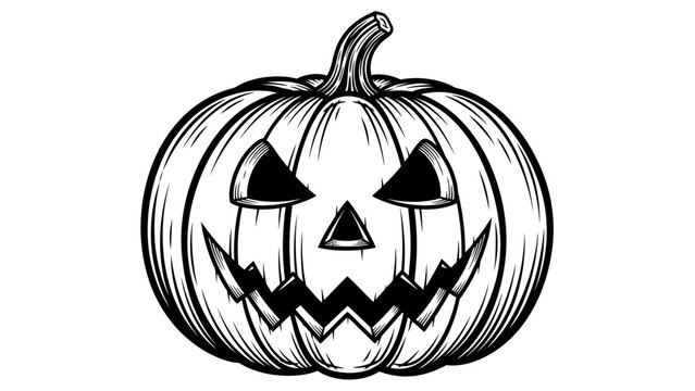 Hand Drawn Jack O Lantern Pumpkin Illustration