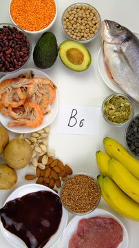 Foods that contain vitamin B6. Selective focus.