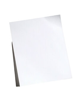 A stack of blank, white paper sheets, viewed from a slight angle