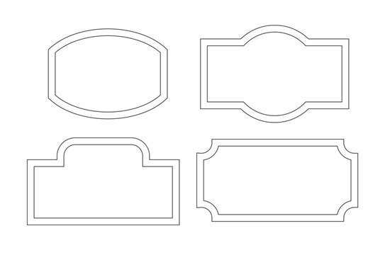 Design line stroke frame simple minimalist unique on white background
