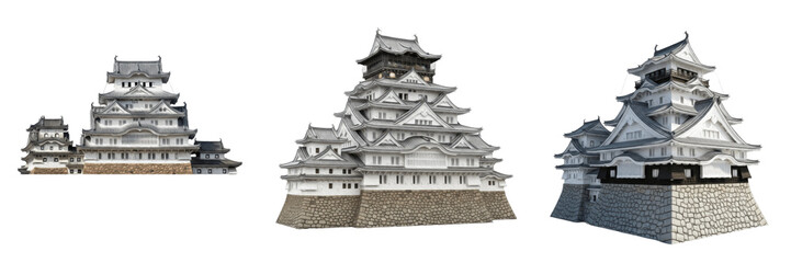 Traditional Pagoda Fortress Himeji Castle Japanese Landmark Architecture Isolated Transparent PNG Travel © nova