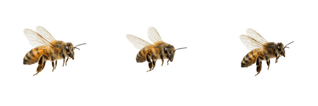Wild Honeybee Flying Insect Worker Bee For Garden Agriculture Isolated Transparent Background PNG