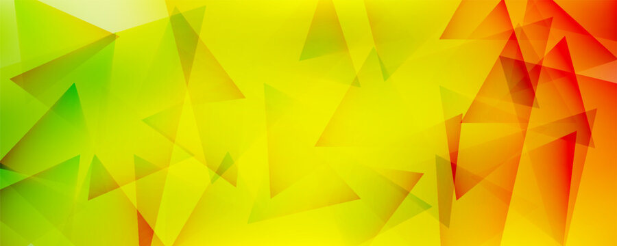 Abstract geometric background with colorful triangles and vibrant gradient. Vector Illustration