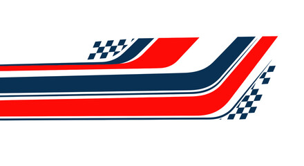 Fototapeta premium Racing Stripe Graphic with Checkered Flags - Speed and Motion Concept