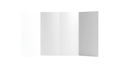 Naklejka premium A white, rectangular sheet of paper folded into four vertical panels